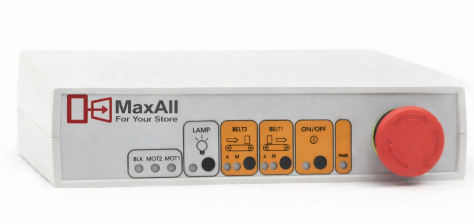 Универсальный блок управления "MaxAll_2" транспортерными лентами для кассового стола.